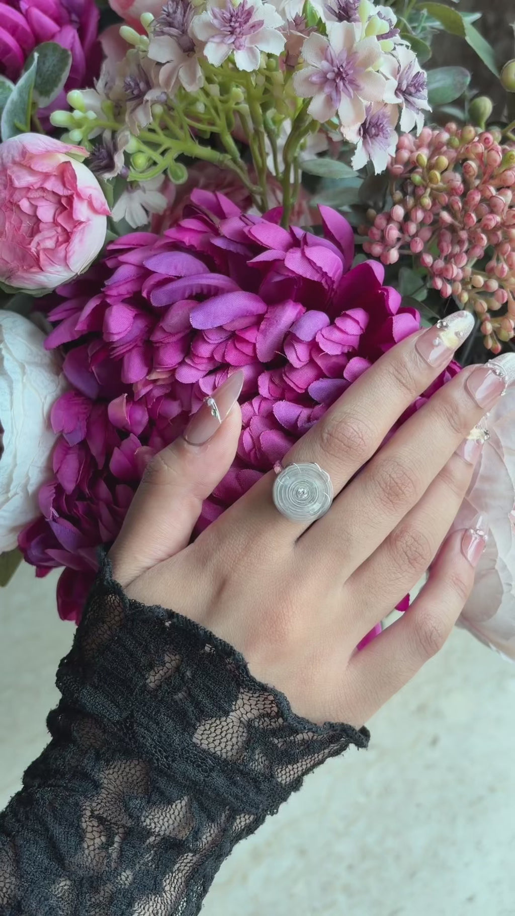 Spinning Clover Ring Adjustable Stainless Steel Ring